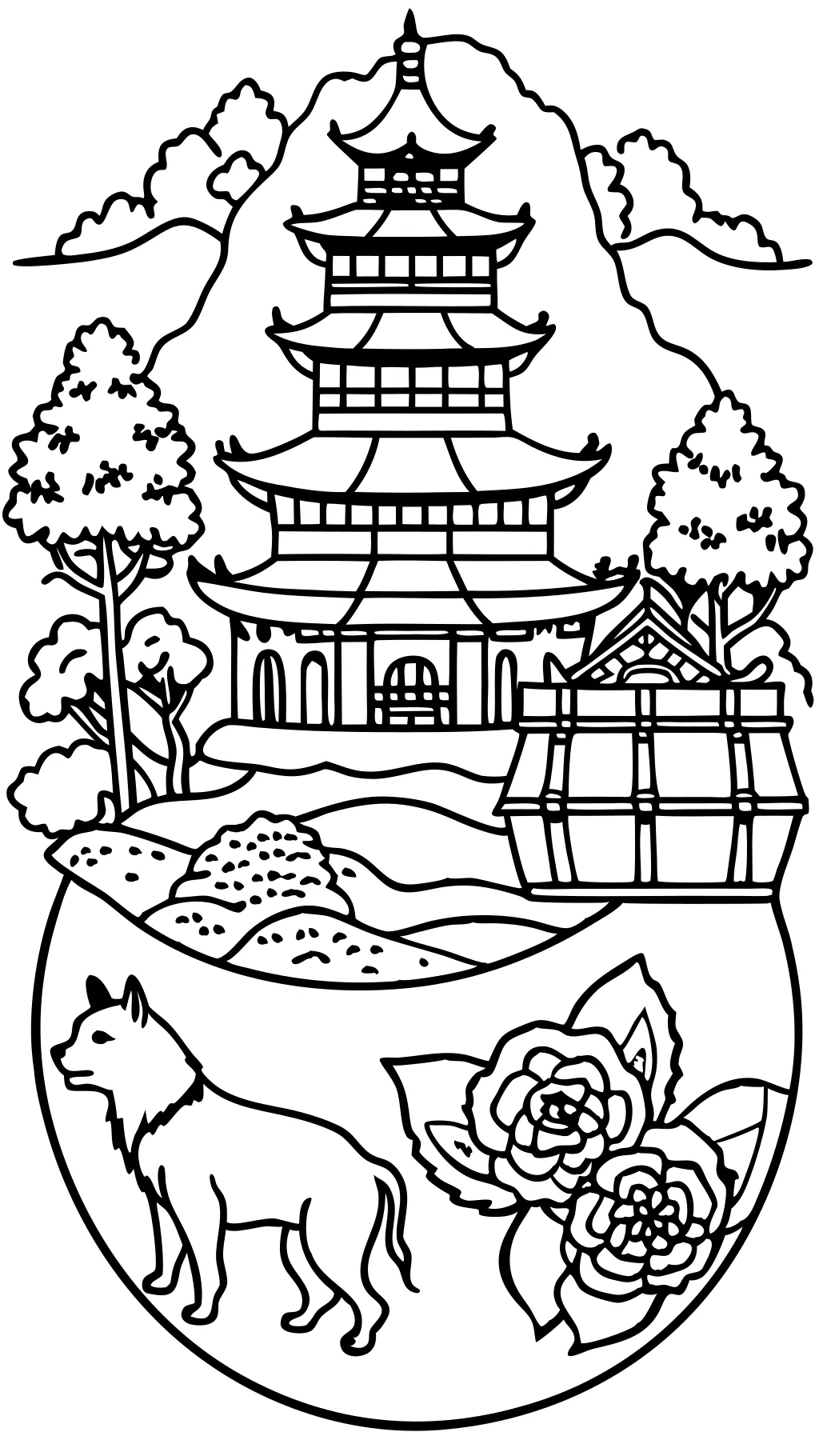 asia coloring page